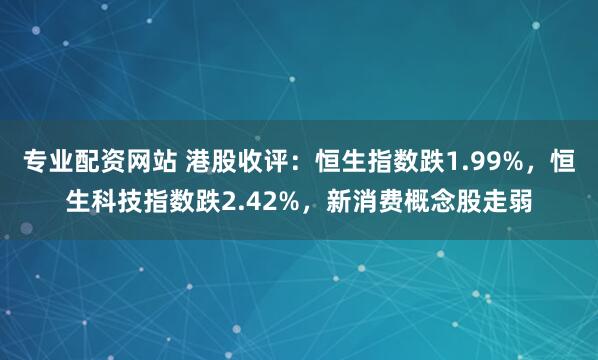 专业配资网站 港股收评：恒生指数跌1.99%，恒生科技指数跌2.42%，新消费概念股走弱